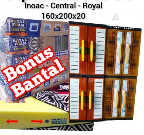 Royal 160x200x20 + Lemari Plastik Bonus Bantal